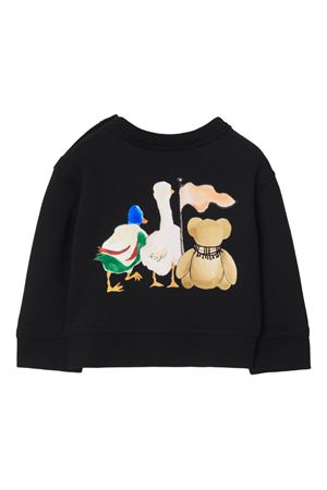 felpa in cotone nero BURBERRY KIDS | 8112508A1189
